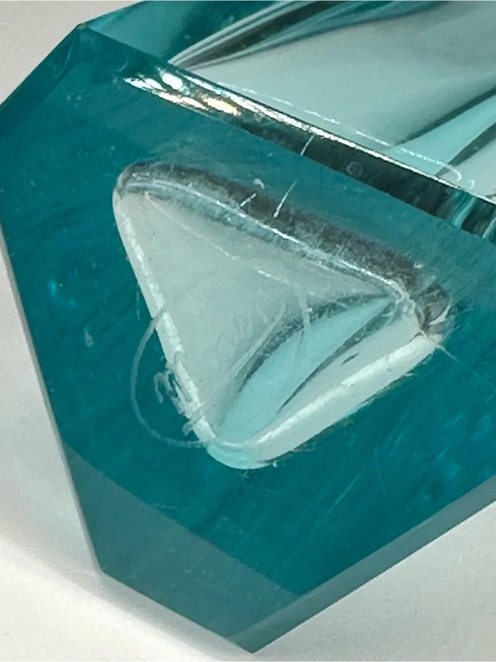 Vintage Moser Hand-Blown Aqua Crystal Faceted Vase – Karlovy Vary Czech Republic
